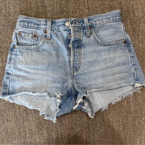 LEVI’S 501 high waisted blue jeans shorts